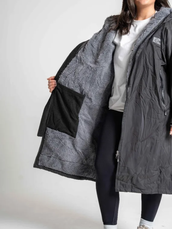 Xtreme Black Waterproof Jacket With Grey Fleece Lining