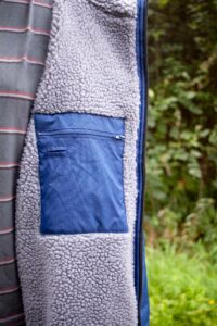 Blue/Grey Colourway Small Zipped Pocket with Headphone Holes