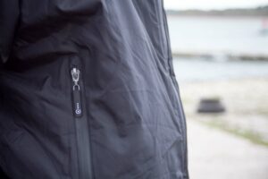 Black/Grey Colourway Side Pockets Zip Detail