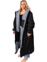 Xtreme Black Changing Robe with Grey Fleece Lining