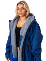 Xtreme Blue Changing Robe with Grey Fleece Lining