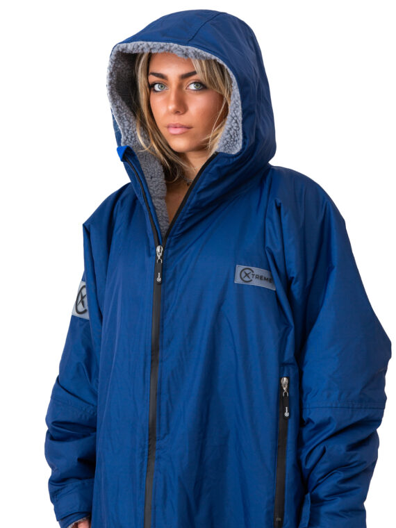 Xtreme Navy Waterproof Jacket With Grey Fleece Lining