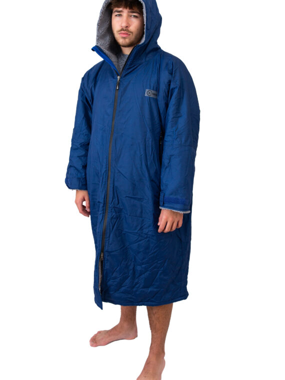 Xtreme Blue Changing Robe with Grey Fleece Lining