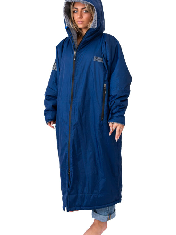 Xtreme Blue Changing Robe with Grey Fleece Lining