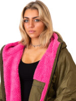 Xtreme Green Changing Robe with Shocking Pink Fleece Lining