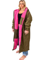 Xtreme Green Waterproof Jacket With Pink Fleece Lining