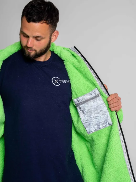 Xtreme Reflective Waterproof Jacket With Green Fleece Lining