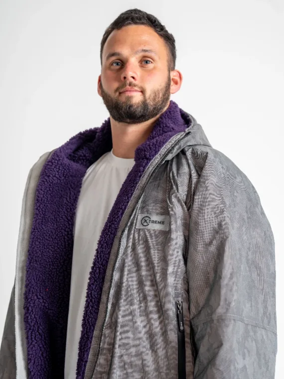 Xtreme Reflective Waterproof Jacket With Purple Fleece Lining