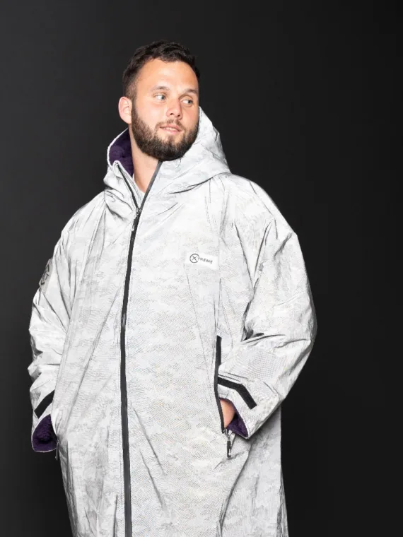 Xtreme Reflective Waterproof Jacket With Purple Fleece Lining