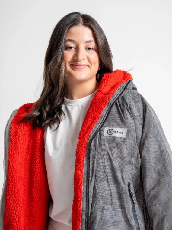 Xtreme Reflective Waterproof Jacket With Red Fleece Lining